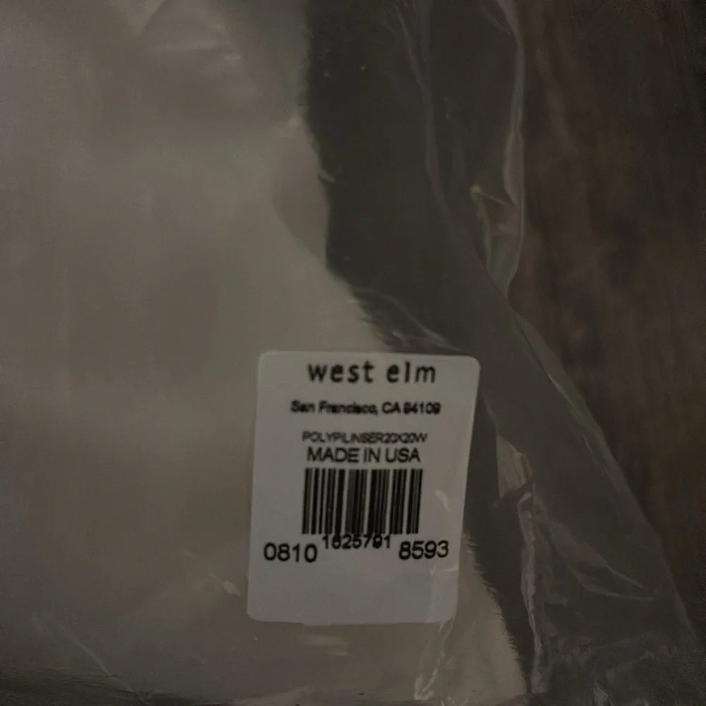 West Elm Pillow Insert - 20 inch x 20 inch - New in package